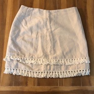 Kahki Tassle Skirt | The Loft